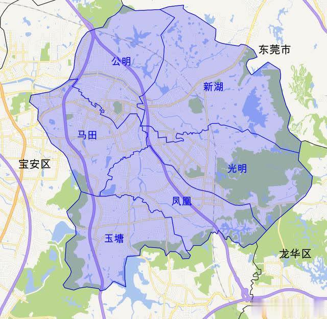 深圳市光明区6街道地图