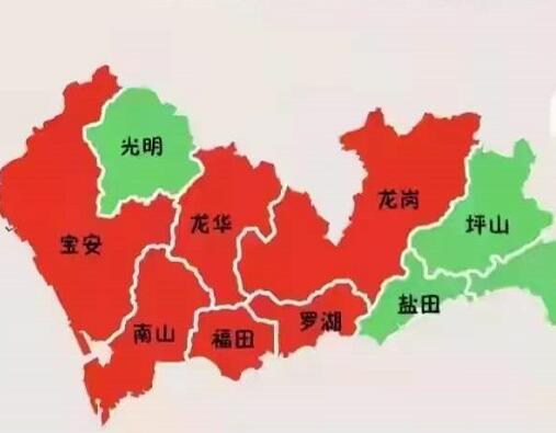 深圳11区疫情形势图：郊区5区已解封，最发达的6区目前还在停摆